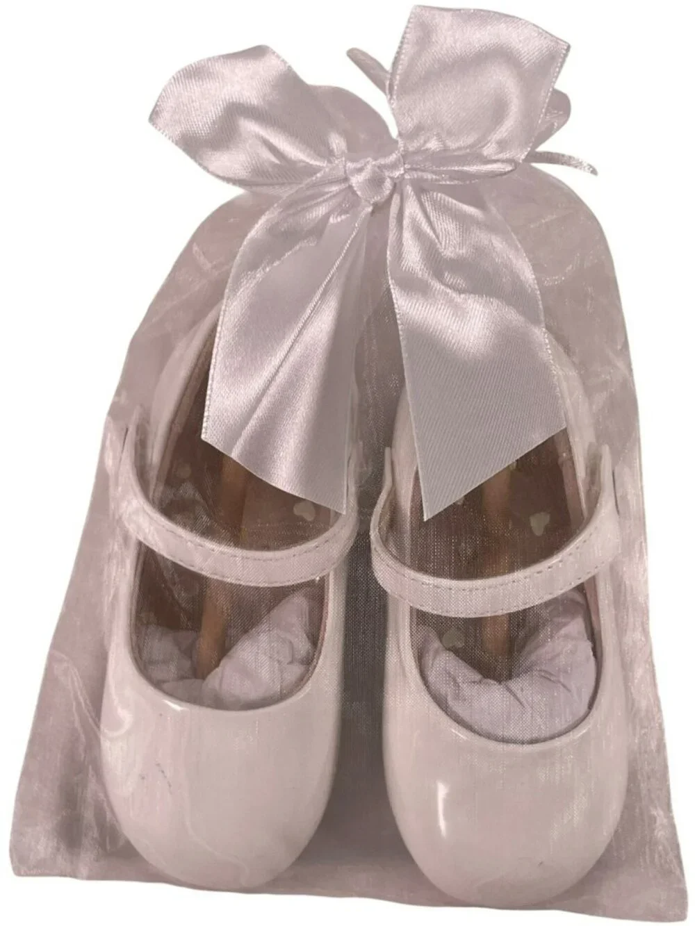 Dream Paris Girls White Patent Mary Jane Shoe strap & Gift Bag Size US 6T NEW